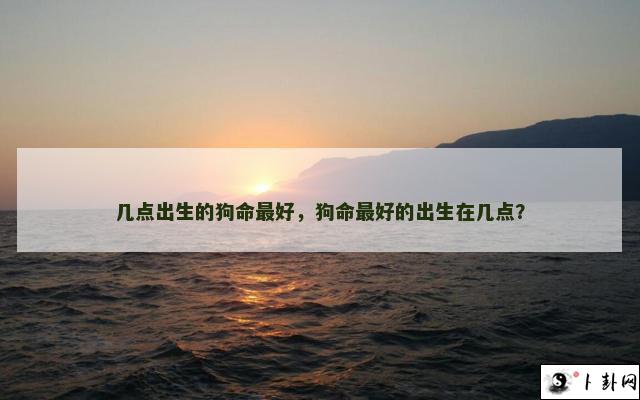几点出生的狗命最好，狗命最好的出生在几点？