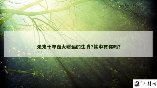 未来十年走大财运的生肖?其中有你吗？